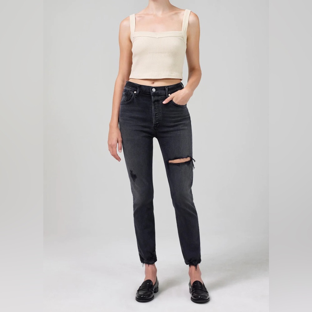 CITIZENS OF HUMANITY JOLENE HIGH RISE VINTAGE SLIM HUSH HUSH size 27 - Picture 4 of 9